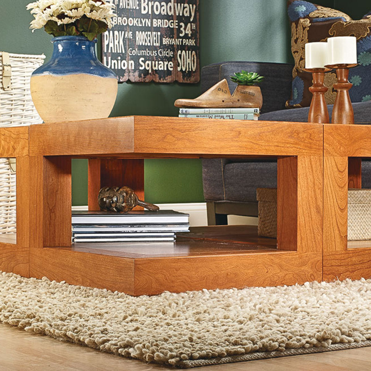 Woodsmith 4-Square Coffee Table Standard Plan & Premium Shop Drawings
