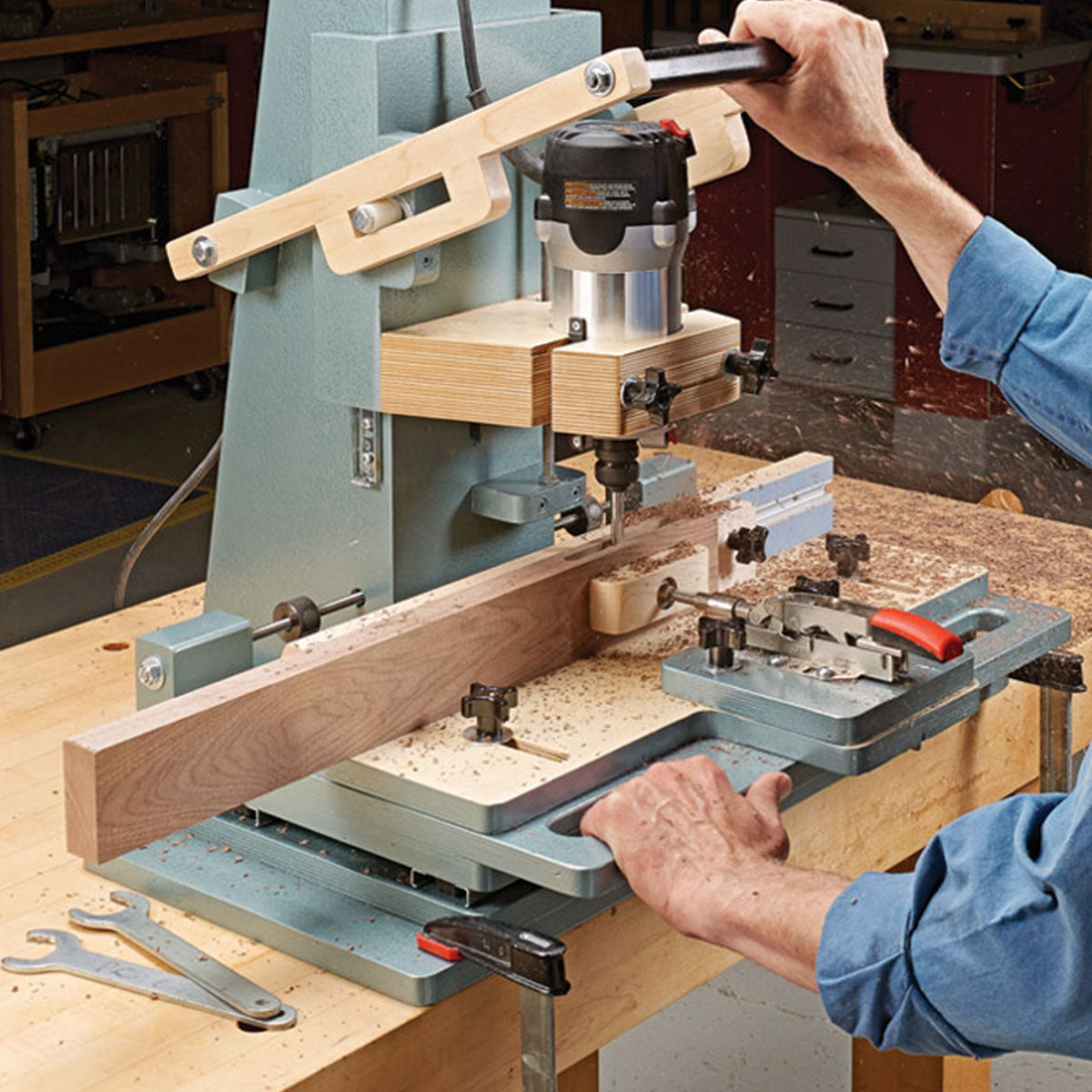 Woodsmith Router Mortising Machine Standard Plan & Premium Shop Drawings