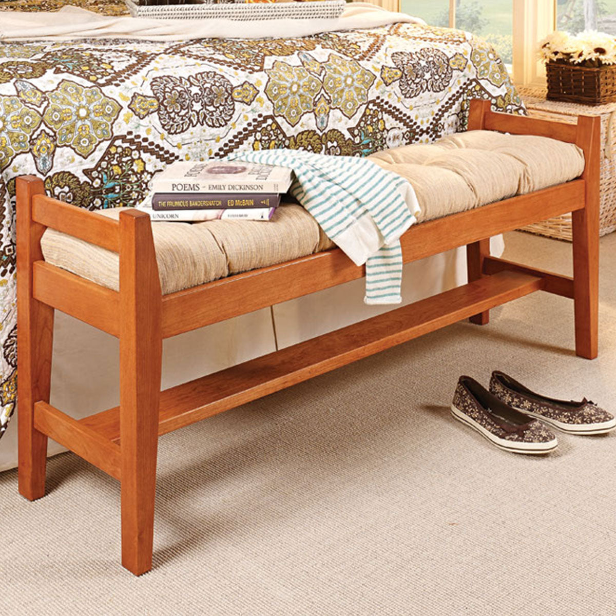 Woodsmith Footboard Bench Standard Plan & Premium Shop Drawings
