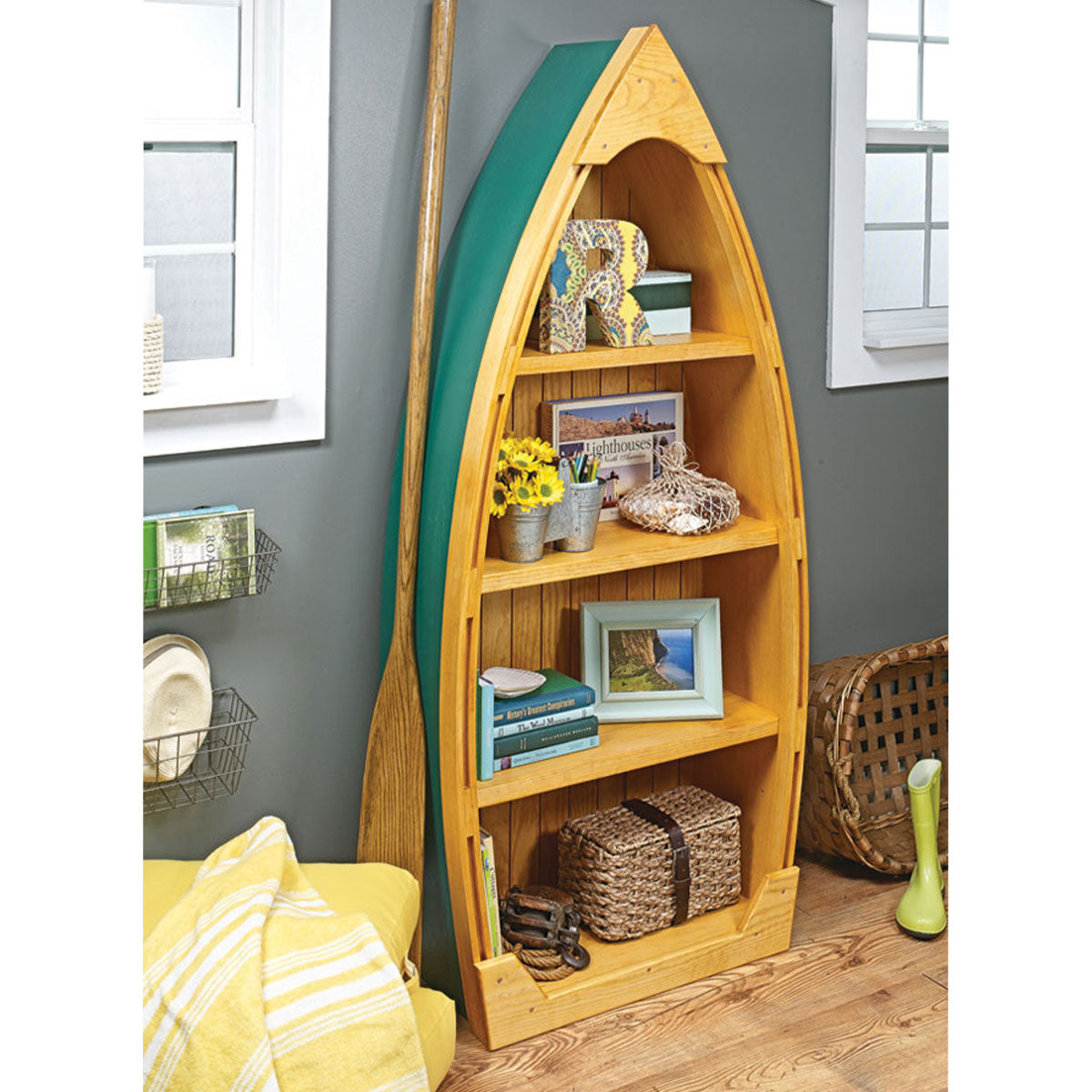 Woodsmith Coastal Bookcase Standard Plan & Premium Shop Drawings