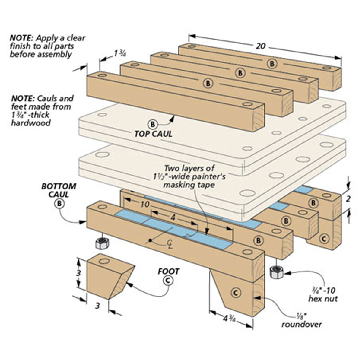 Woodsmith Heavy-Duty Veneer Press Standard Plan & Premium Shop Drawings