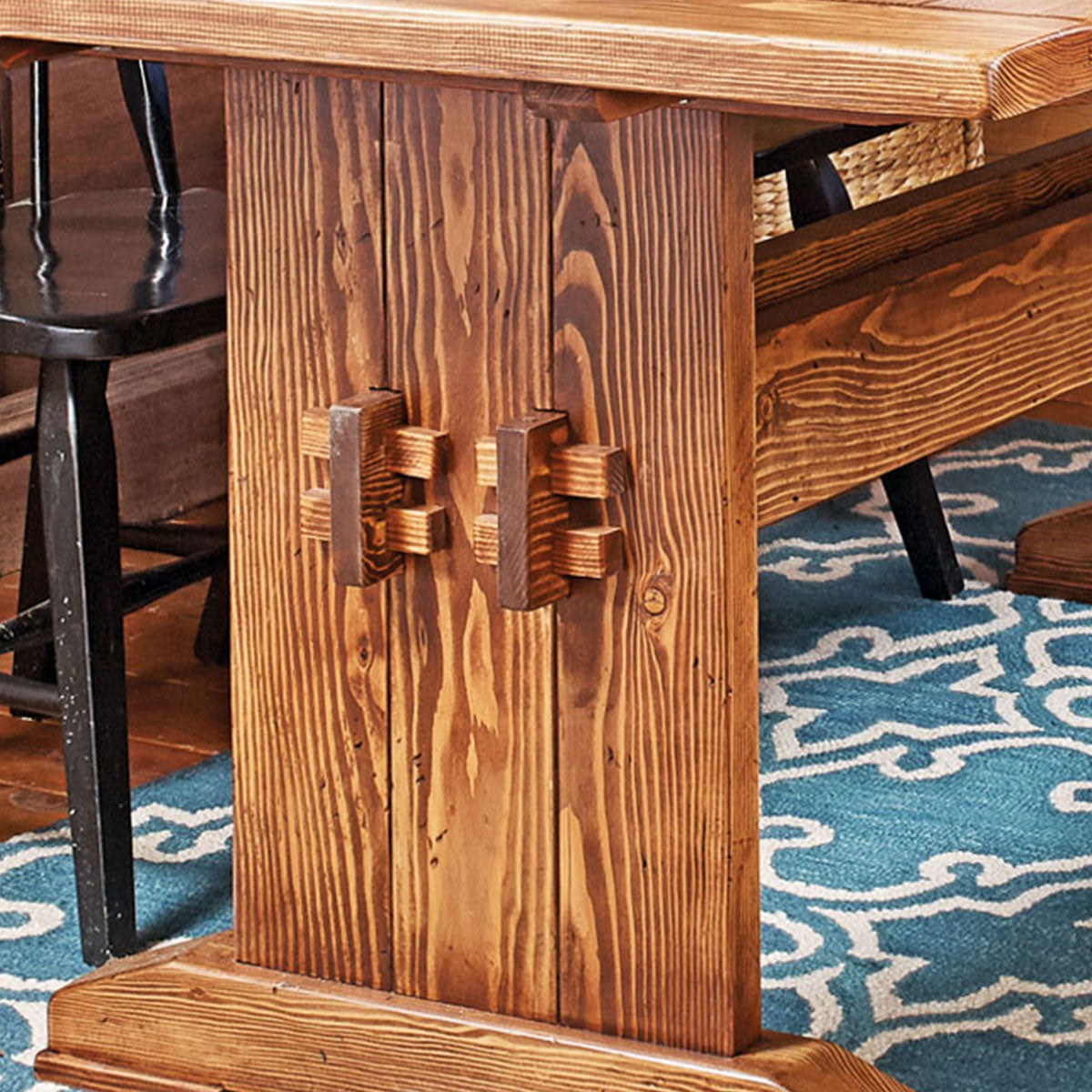 Woodsmith Farmhouse Table & Bench Standard Plan & Premium Shop Drawings