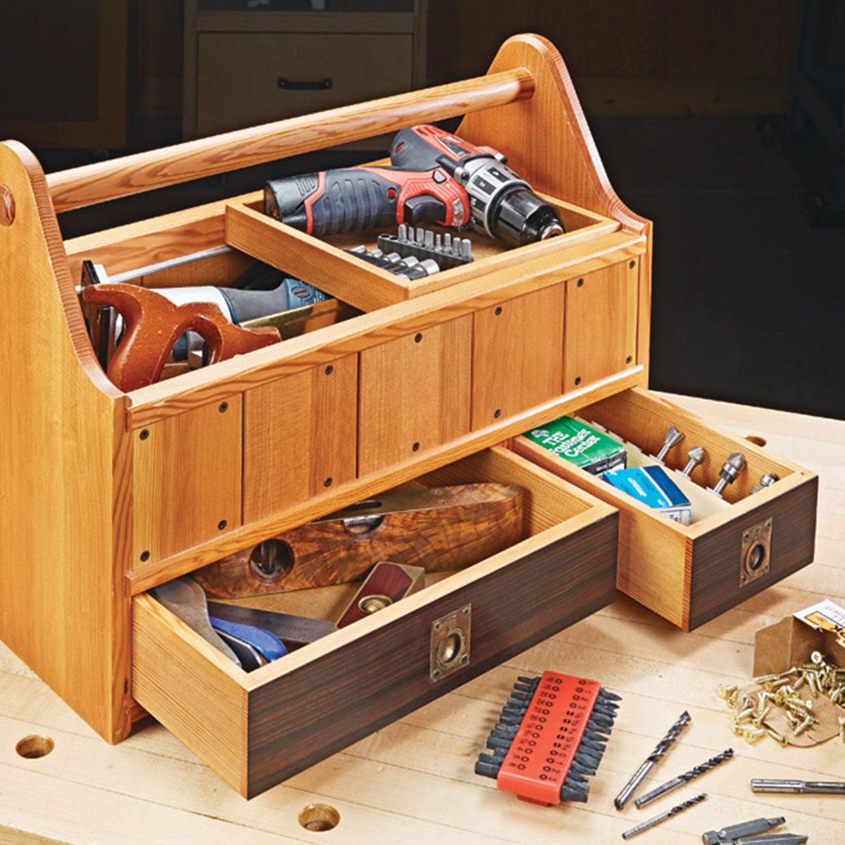 Woodsmith Go-Anywhere Tool Tote Standard Plan & Premium Shop Drawings