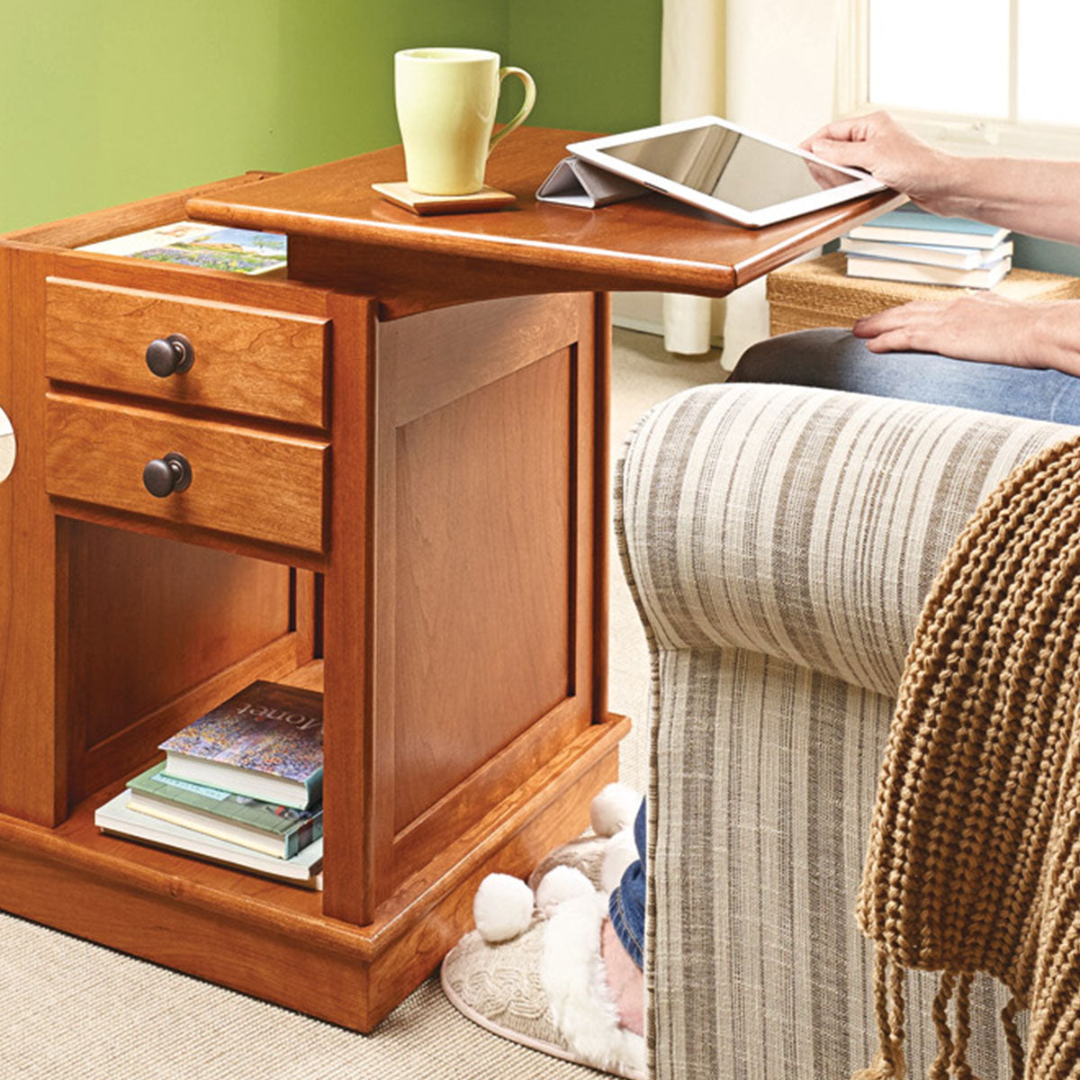 Woodsmith Sliding Top End Table Standard Plan & Premium Shop Drawings