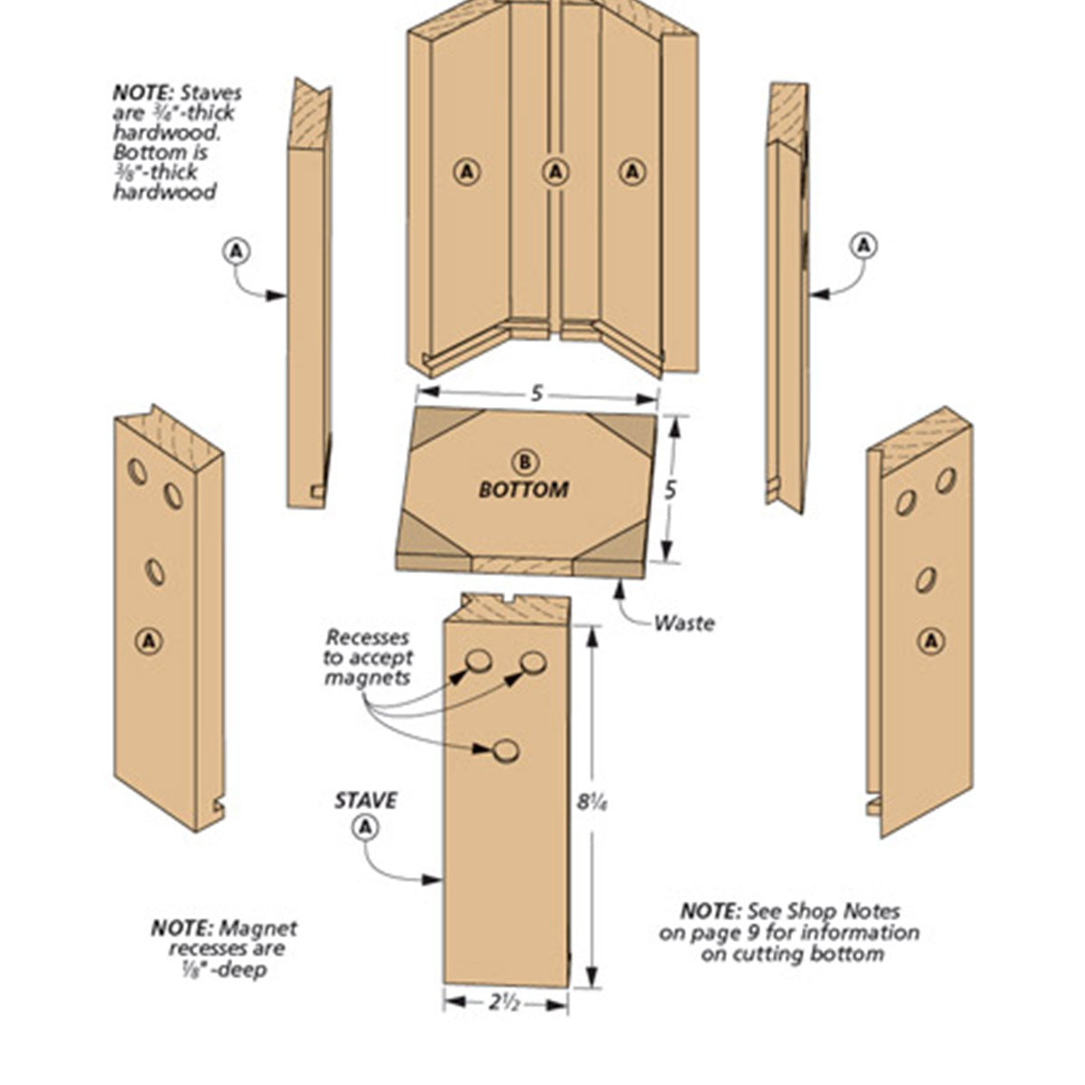 Woodsmith Revolving Knife Block Plan