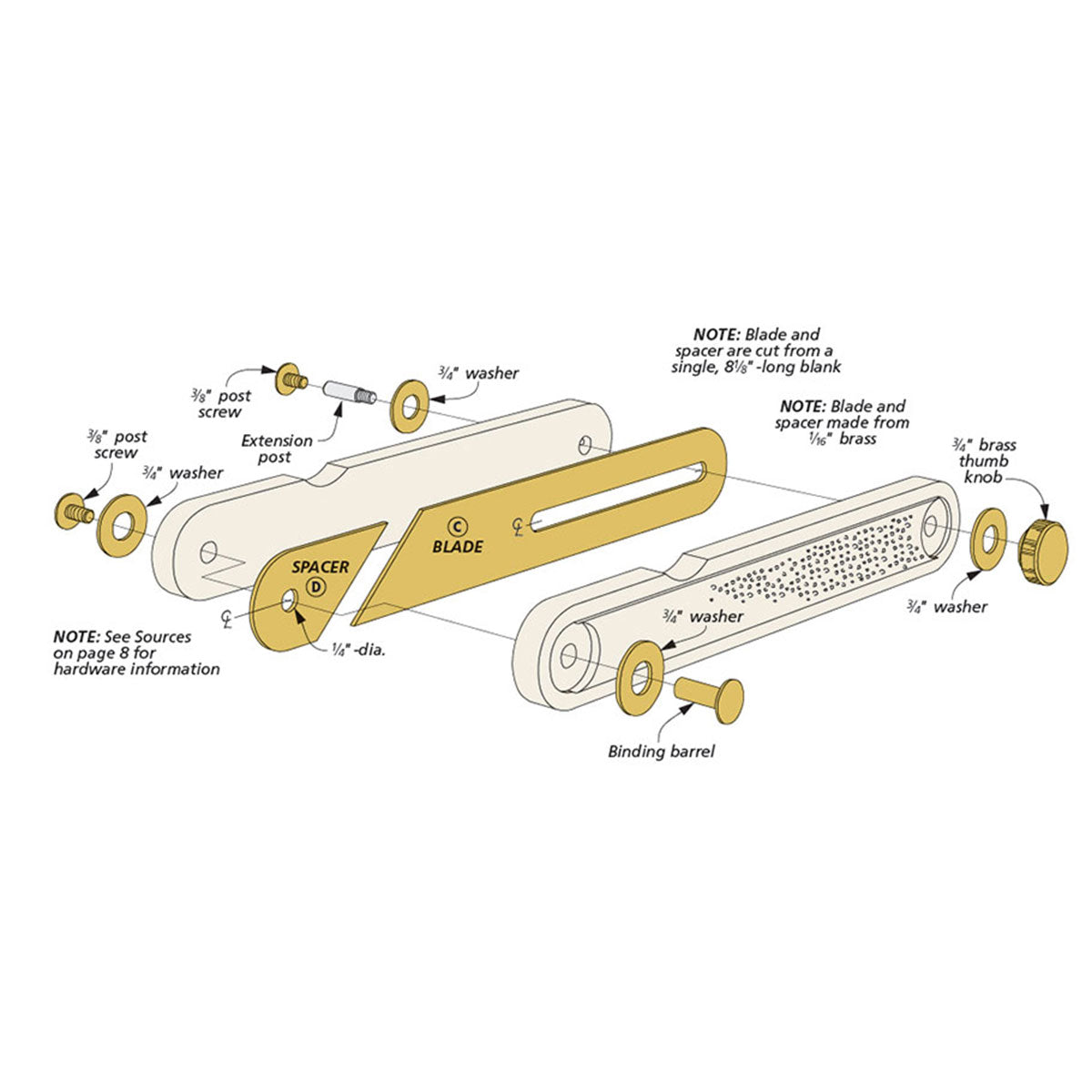 Woodsmith Sliding Bevel Gauge Plan