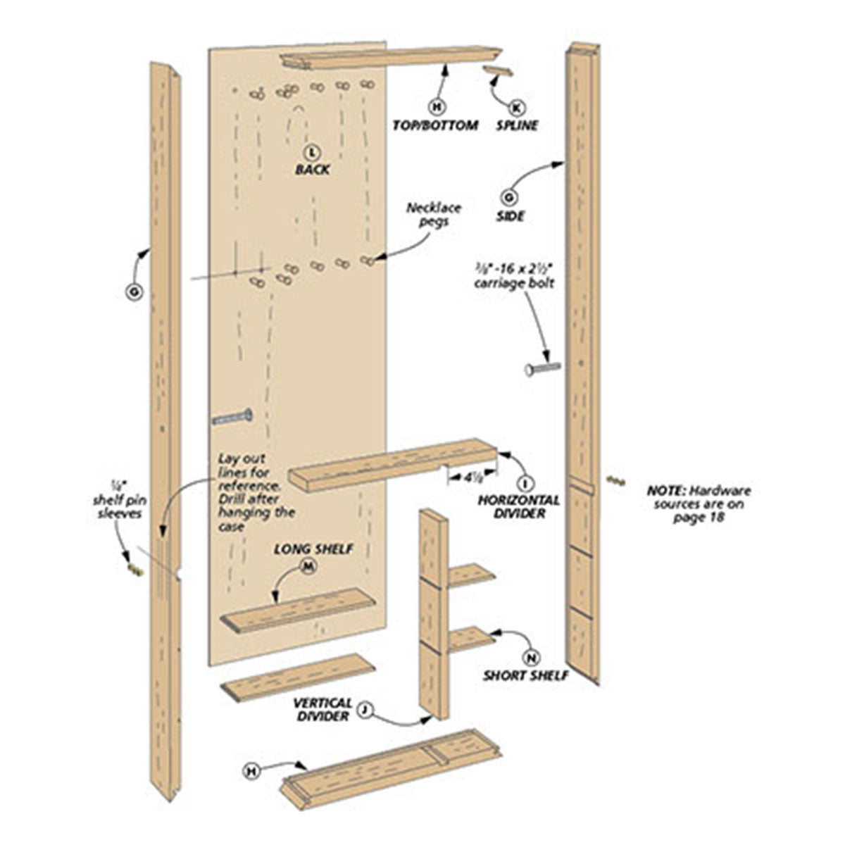 Woodsmith Standing Mirror Standard Plan & Premium Shop Drawings