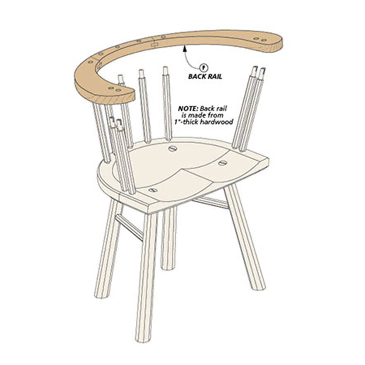 Woodsmith Welsh Stick Chair Standard Plan & Premium Shop Drawings