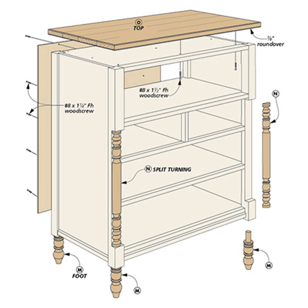 Woodsmith Empire Chest-Of-Drawers Standard Plan & Premium Shop Drawings