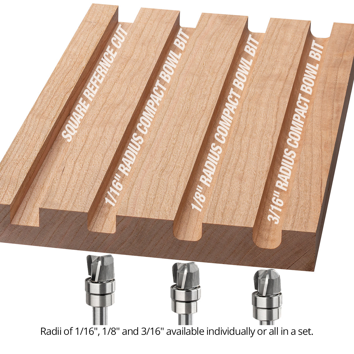 Compact Bowl Router Bits - Carbide Head - 3-Flute