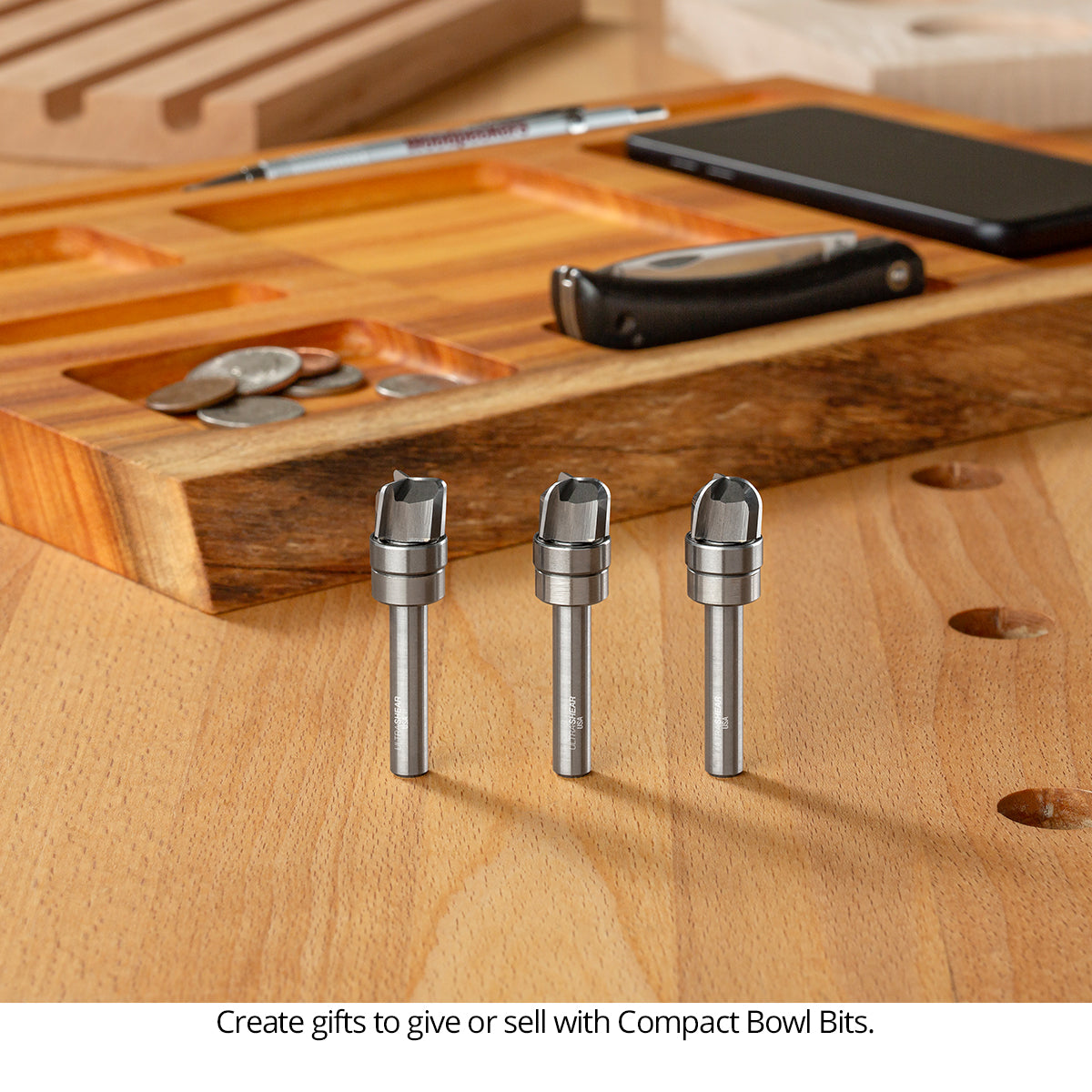 Compact Bowl Router Bits - Carbide Head - 3-Flute