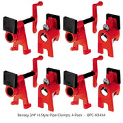 Bessey 3/4” H-Style Pipe Clamps - 4 Pack - CLOSEOUT