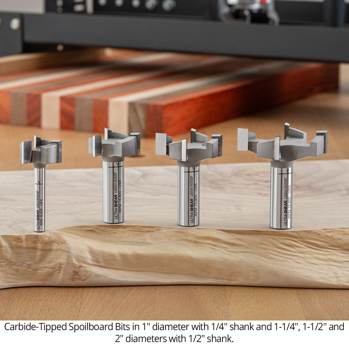 Spoilboard Router Bits - Carbide Tipped