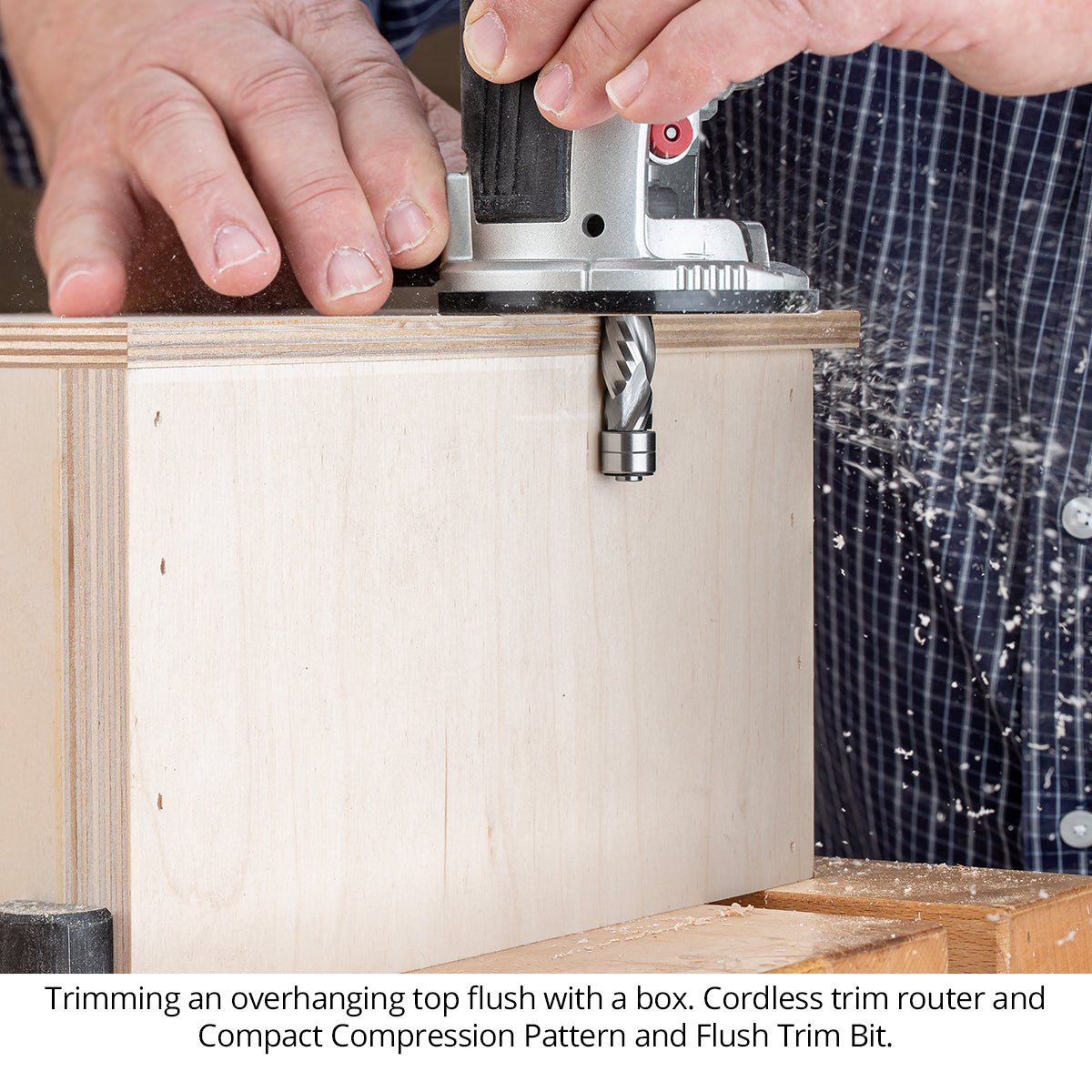 Compact Compression Combination Pattern & Flush Trim Router Bit - 1/4 Shank - Solid Carbide