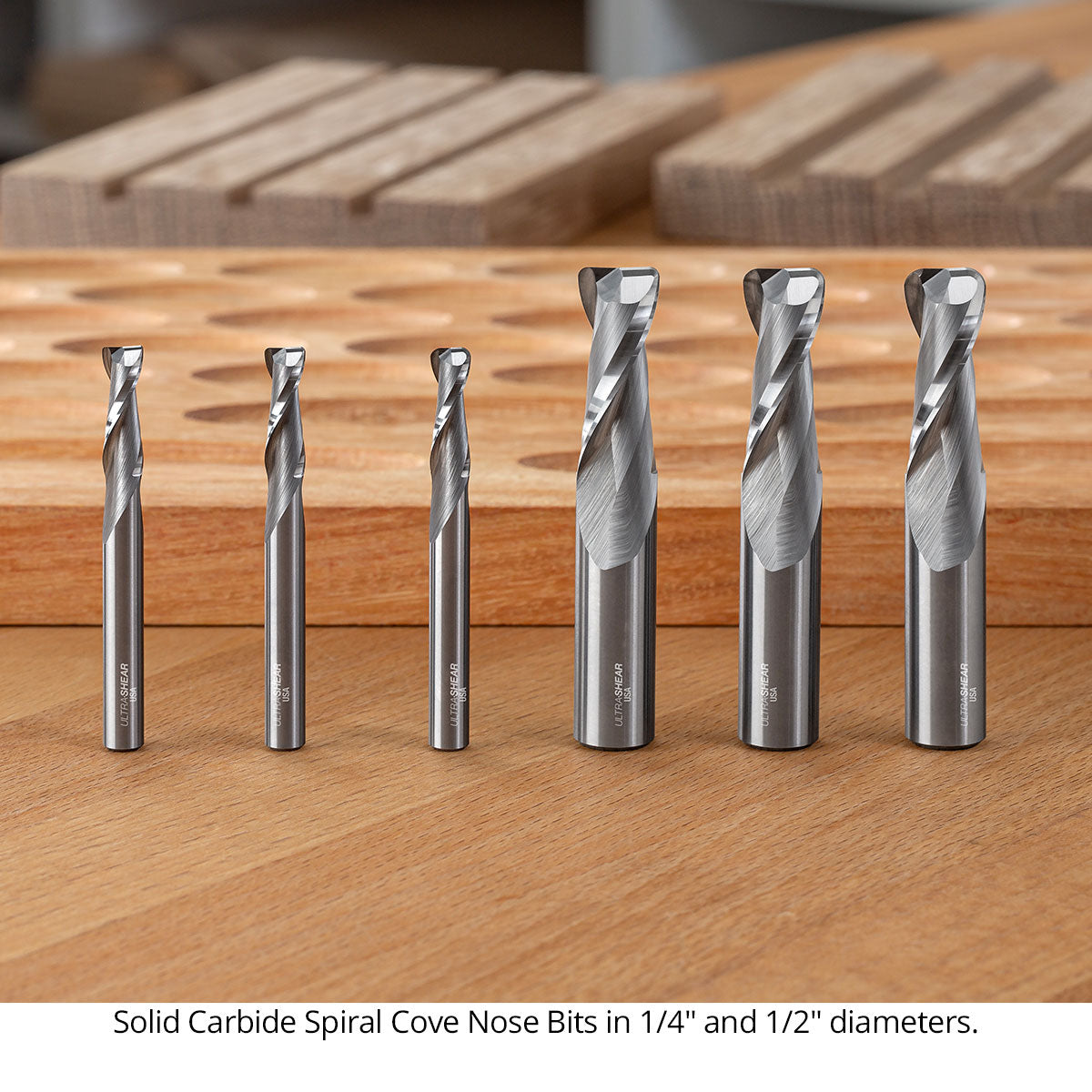 Cove Nose Spiral CNC Router Bits with Corner Radius