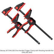 Bessey 36” EHKL360 One-Handed Trigger Clamp with Rotating Handle Pair - CLOSEOUT