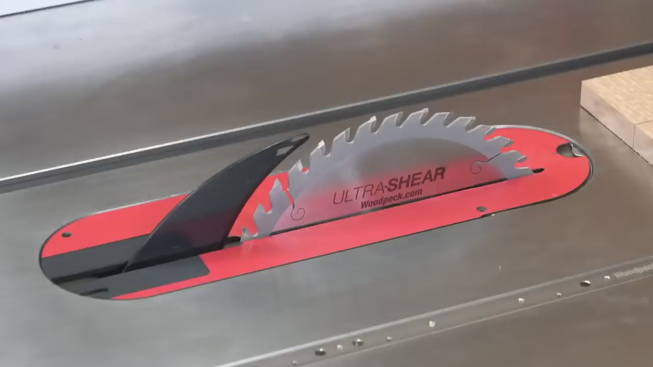Load video: Ultra-Shear 10" 40-Tooth ATB Cross-Cut and Rip Table Saw Blade
