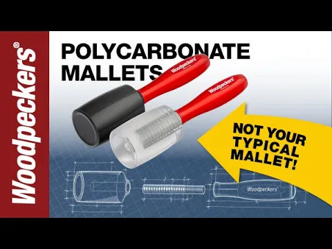 Load video: woodpeckers polycarbonate round woodworking mallet