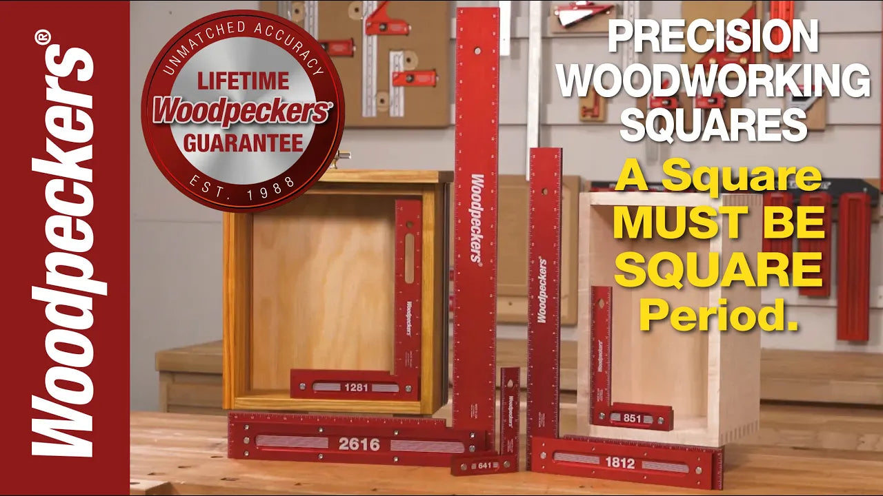 Load video: Woodpeckers Aluminum Precision Woodworking Squares Video