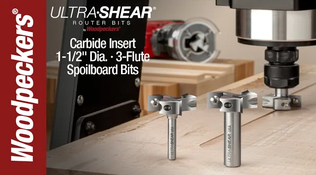 Load video: Ultra-Shear 1-1/2" Diameter Carbide Insert Spoilboard CNC Router Bit Video