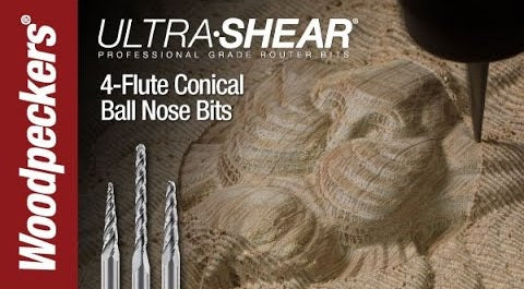 Load video: Ultra-Shear Conical Ball Nose CNC Router Bits Video