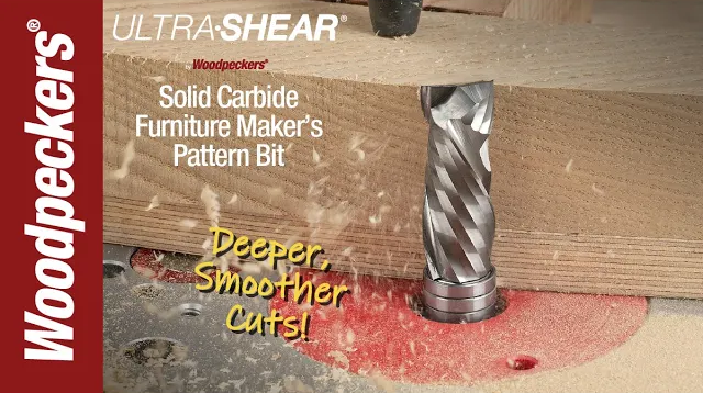 Load video: Ultra-Shear Furniture Makers Compression Pattern Router Bit Video