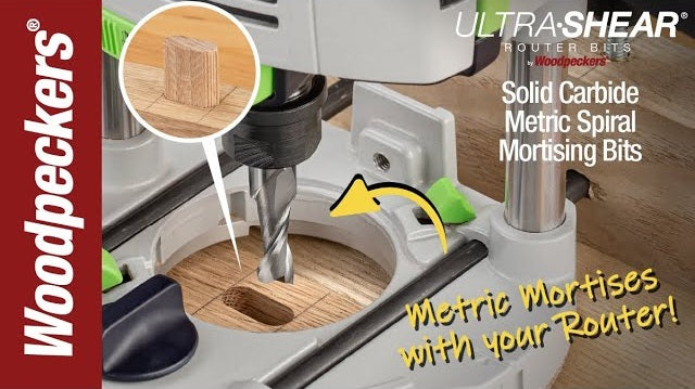 Load video: Ultra-Shear Metric Mortising Router Bits for Domino Tenons Video