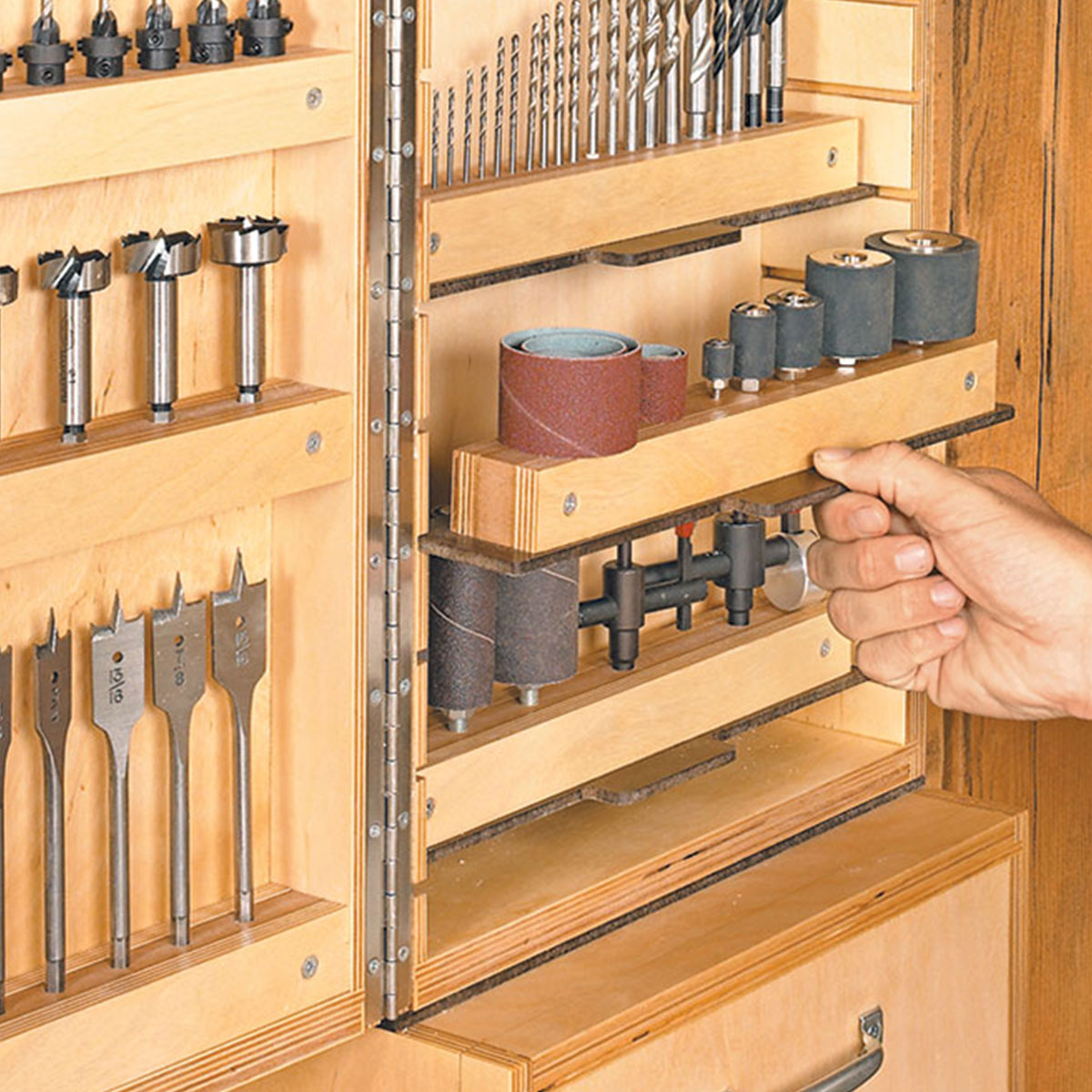 Woodsmith Drill Press Accessory Cabinet Standard Plan & Premium Shop Drawings