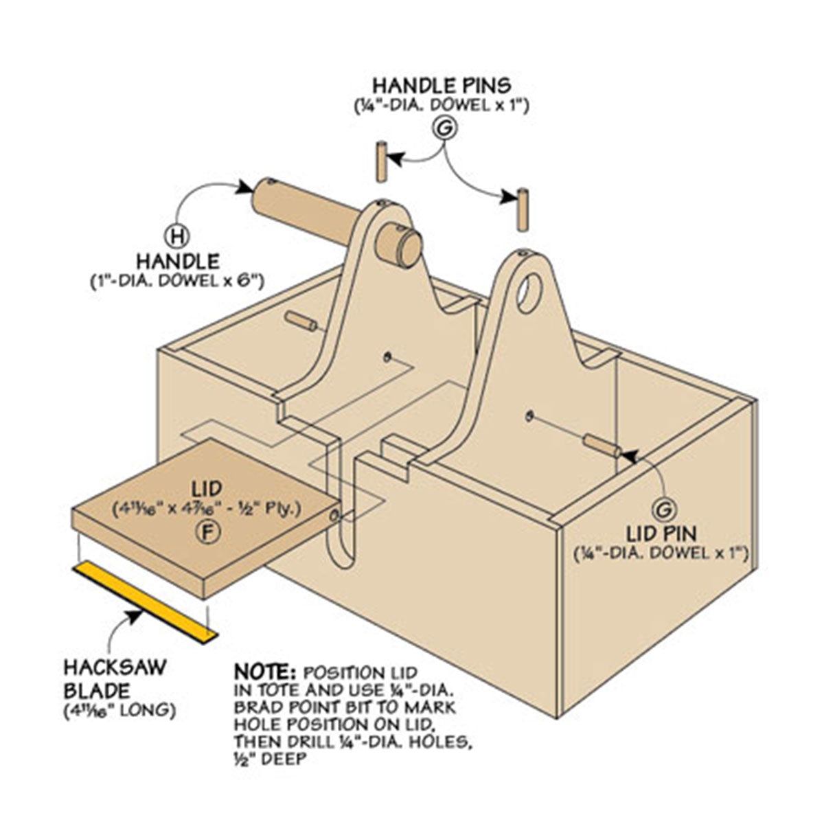 Woodsmith Top-Notch Sanding Tote Printed Standard Plan & Premium Shop Drawings