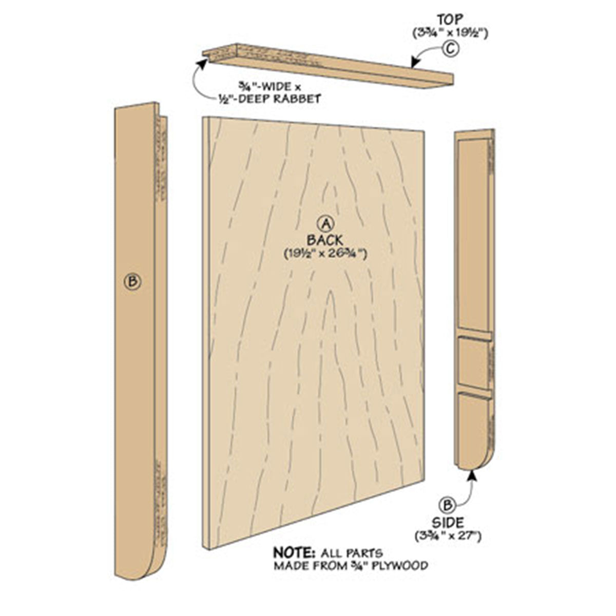 Woodsmith Wall-Mounted Air Tool Cabinet Standard Plan & Premium Shop Drawings
