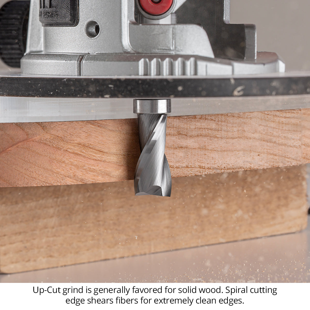 Compact Spiral Pattern Router Bits - Solid Carbide - 1/4 Shank - 2-Flute