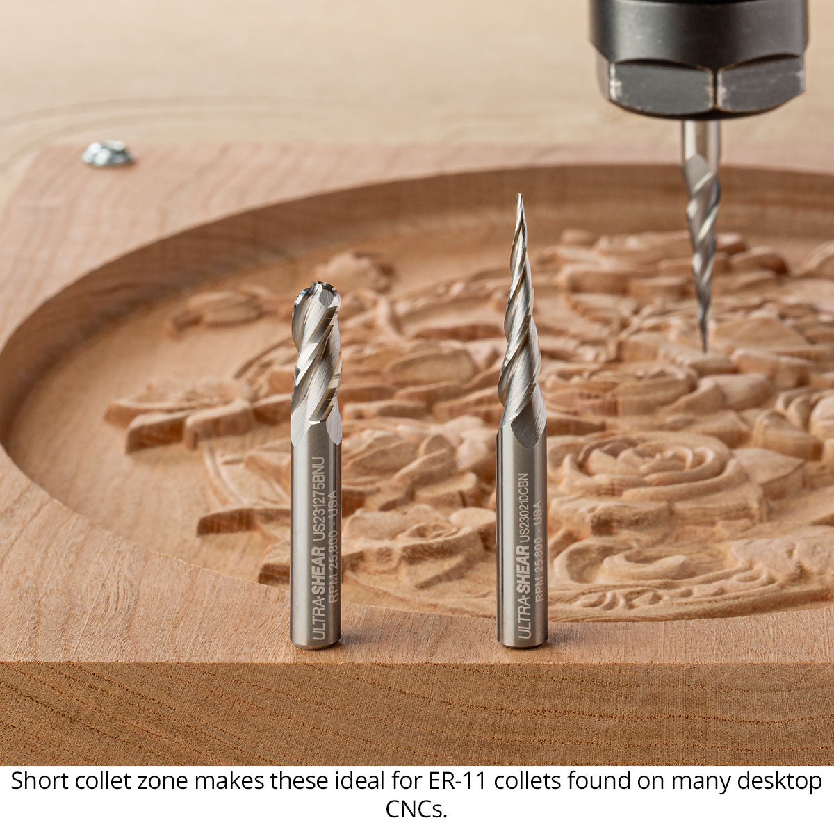 Solid Carbide Stubby Ball Nose CNC Router Bits