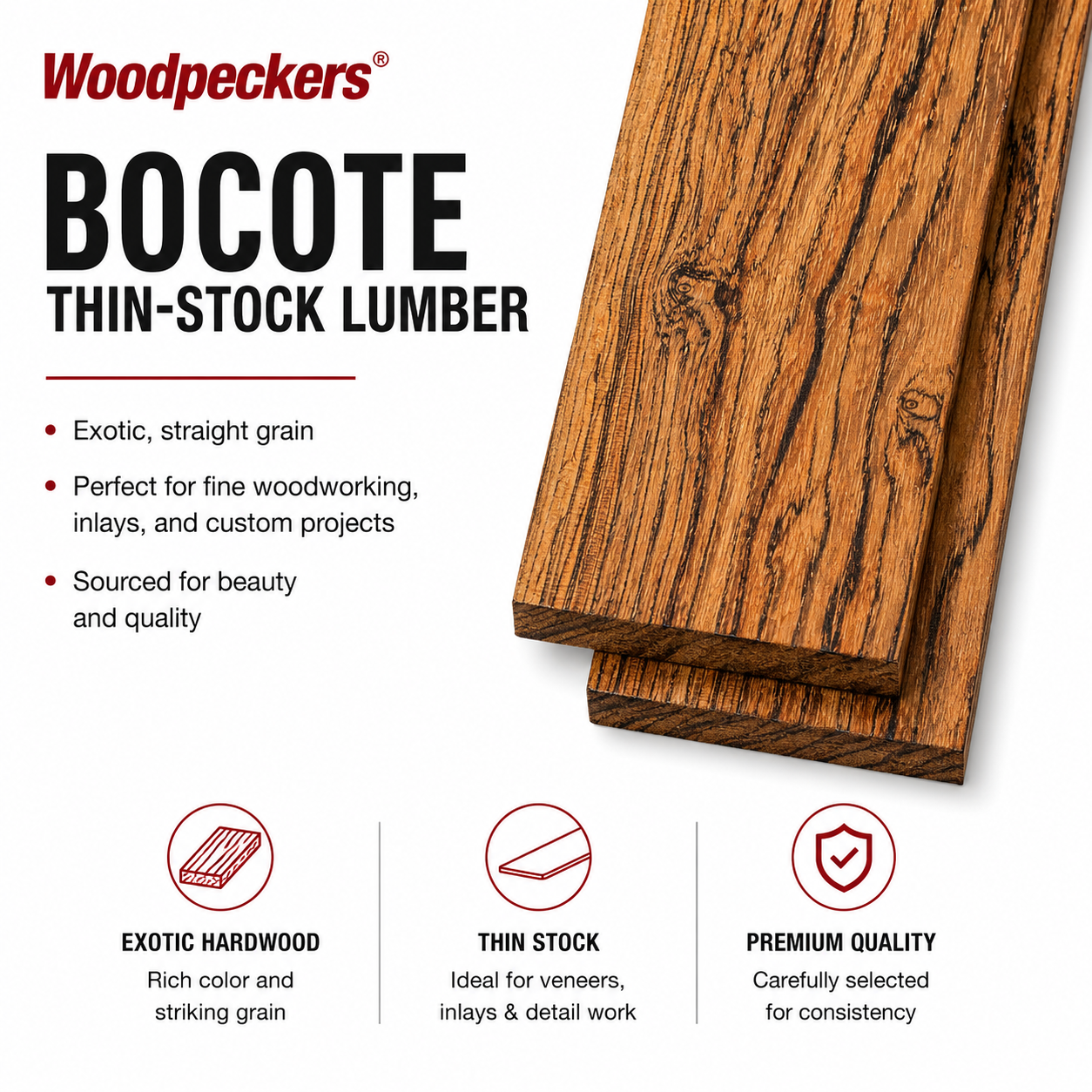 Bocote Thin Stock Lumber