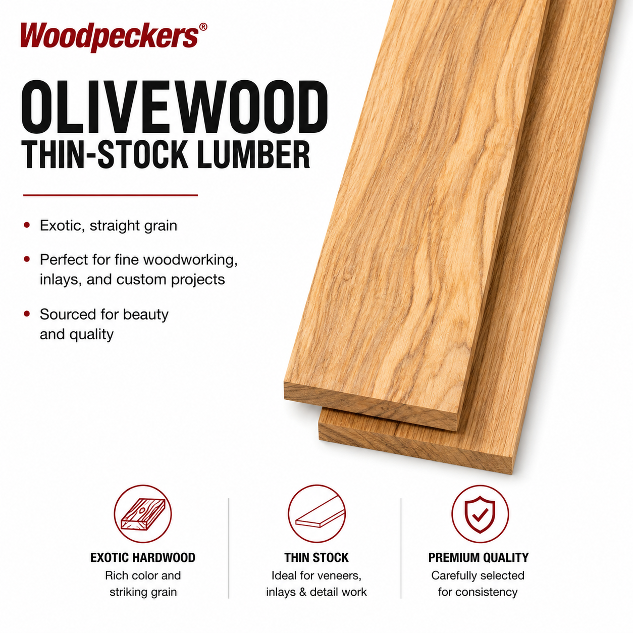 Olivewood Thin Stock Lumber