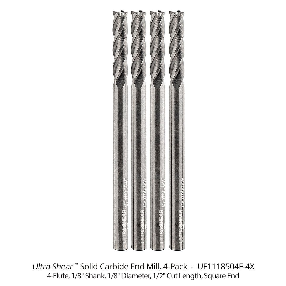 Steel Cutting General Purpose End Mills - Solid Carbide - 4 Flute - Square End