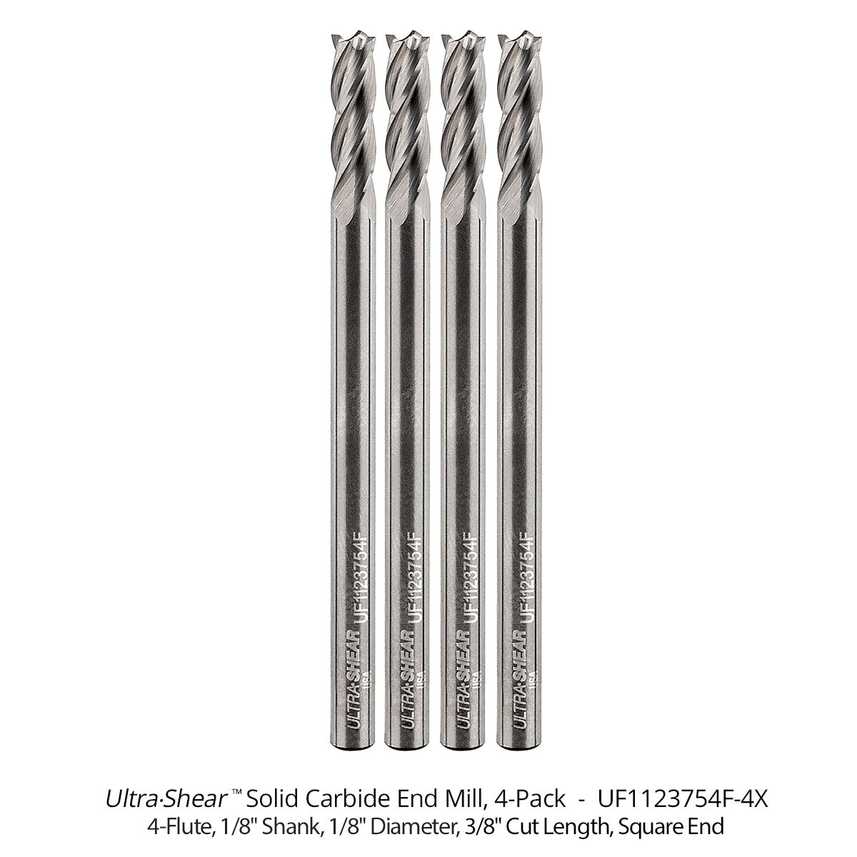 Steel Cutting General Purpose End Mills - Solid Carbide - 4 Flute - Square End