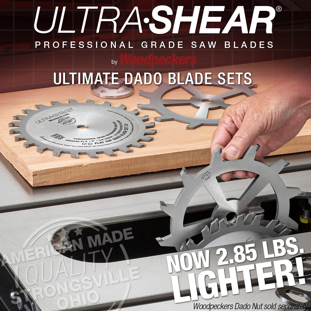 Ultra-Shear Ultimate Stacked Dado 2.0 Saw Blade Set