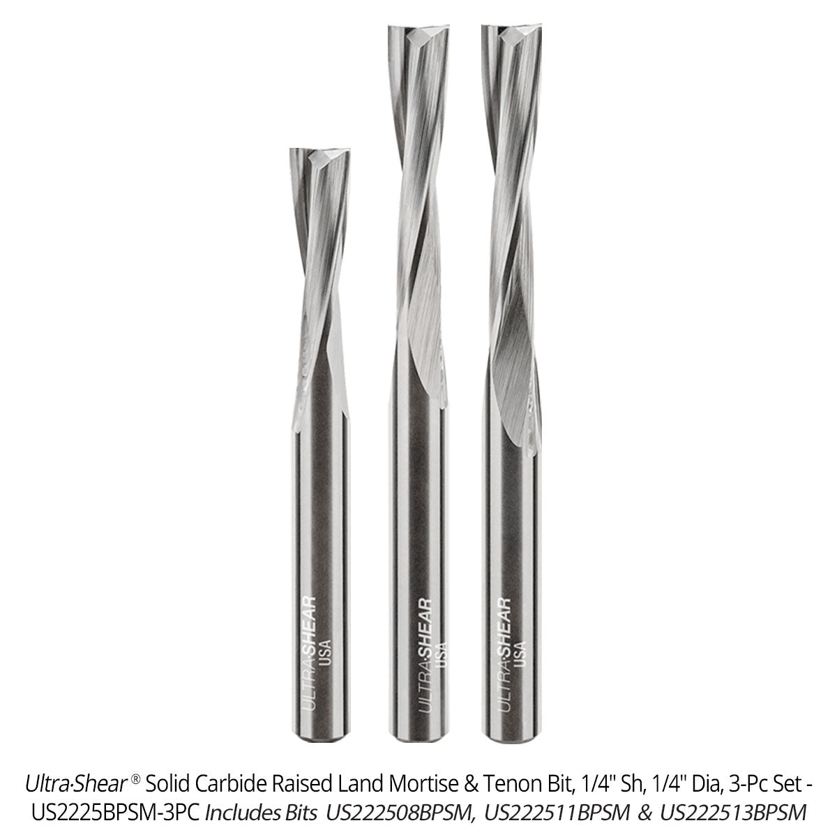 Raised Land Mortise and Tenon Router Bits - Solid Carbide
