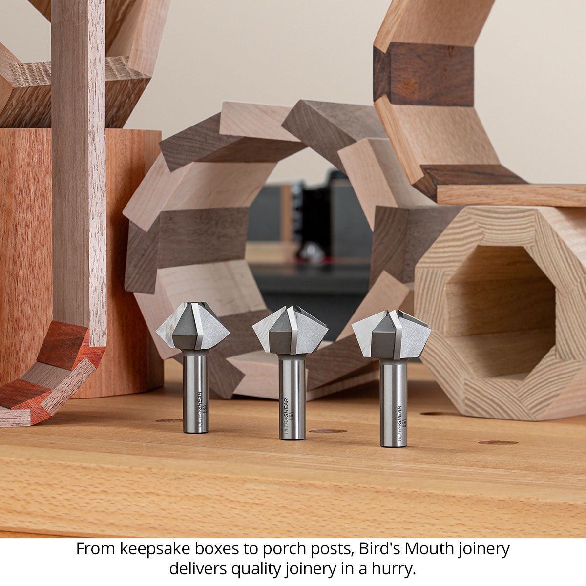Birds Mouth Router Bits - Carbide Tipped - 3-Flute