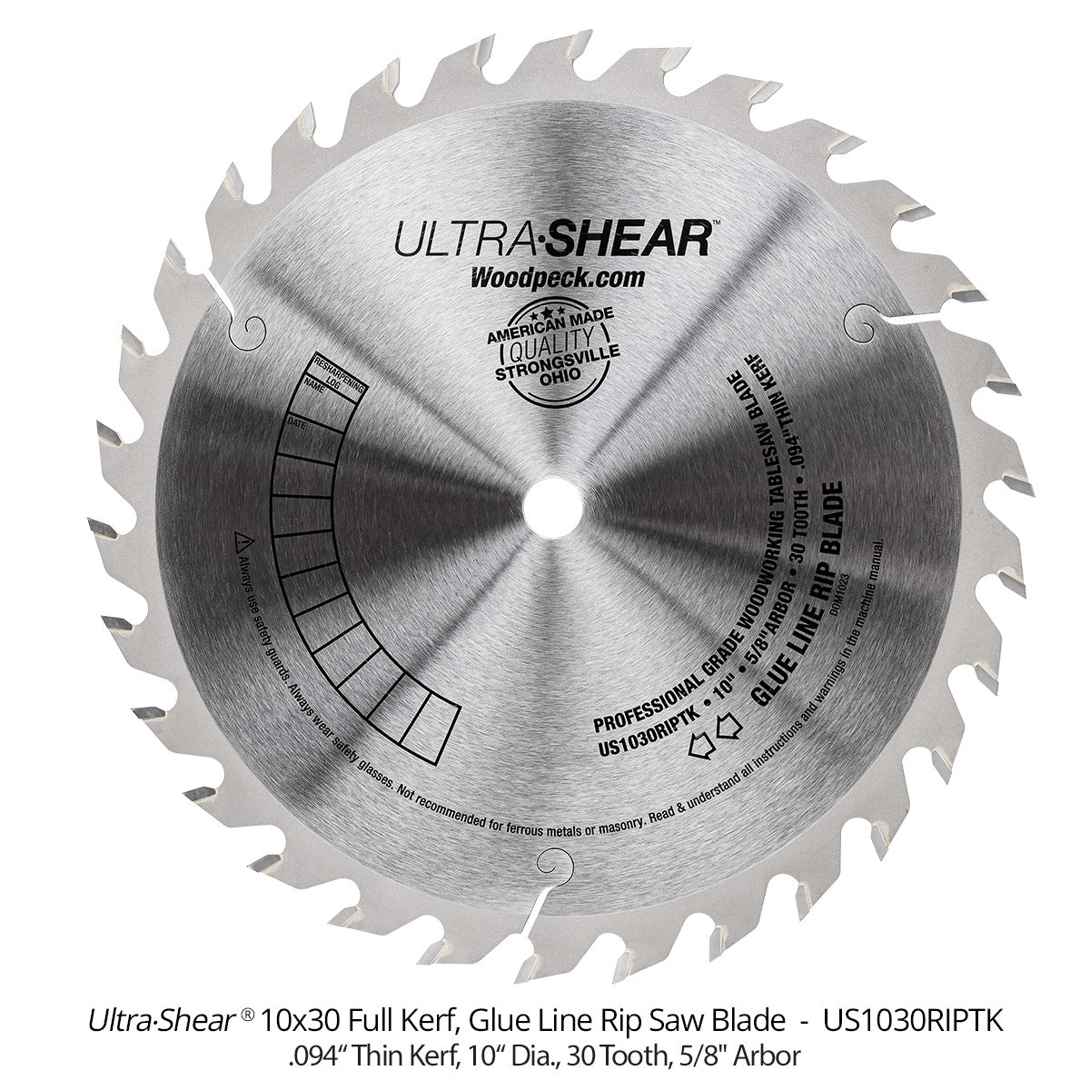 Ultra-Shear 10" 30-Tooth Glue Line Rip Table Saw Blade