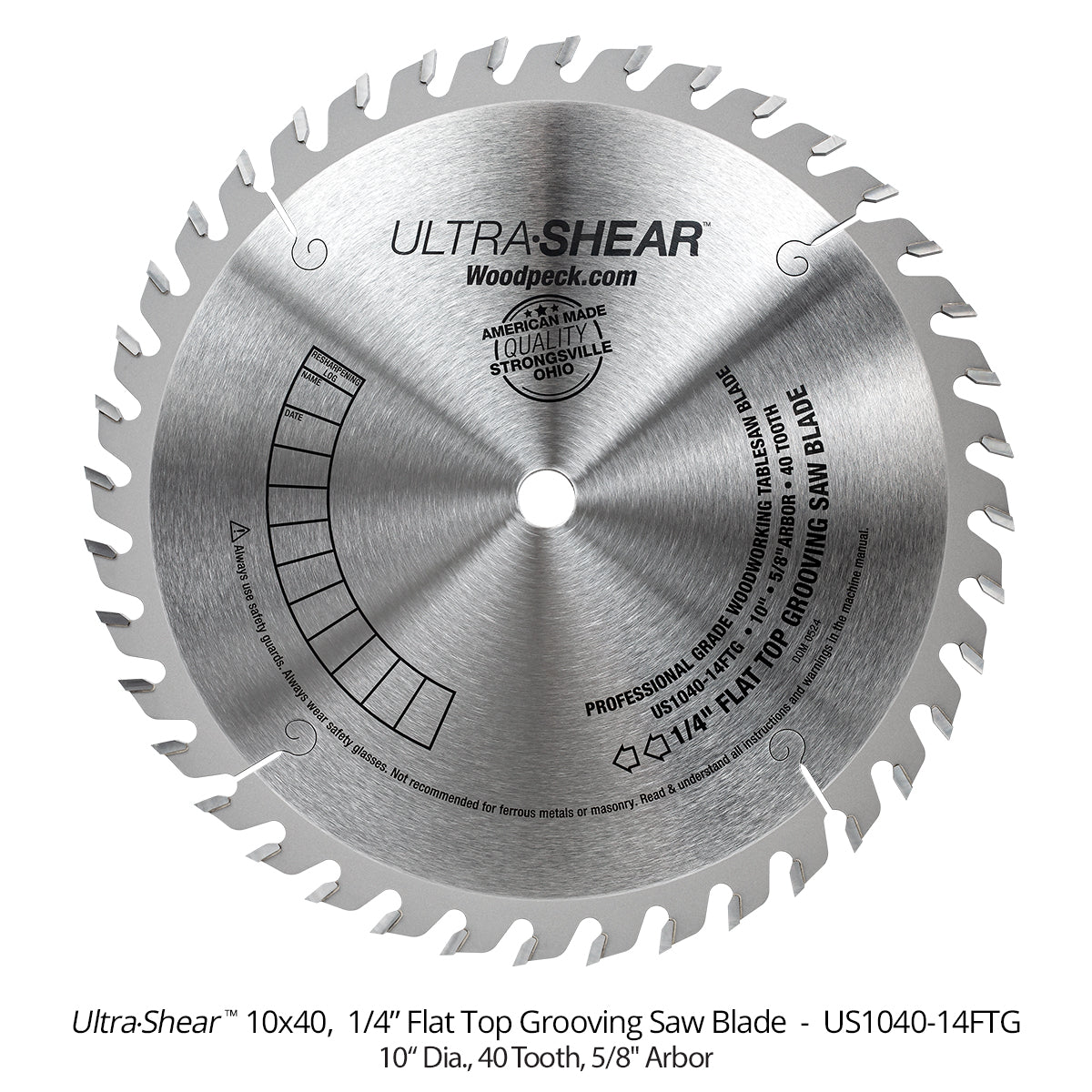 Ultra-Shear 10" 40-Tooth Flat Top Grooving Saw Blades