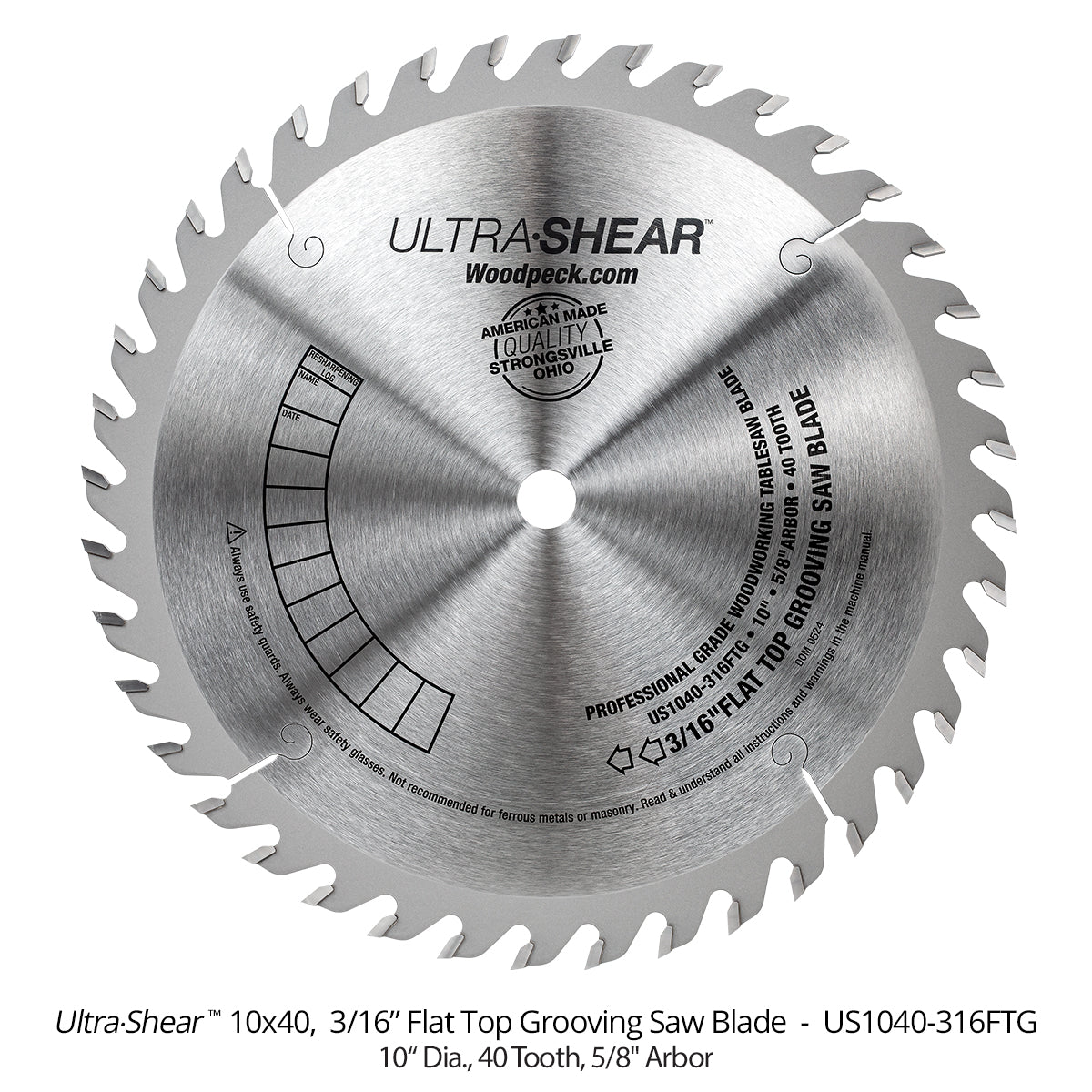 Ultra-Shear 10" 40-Tooth Flat Top Grooving Saw Blades