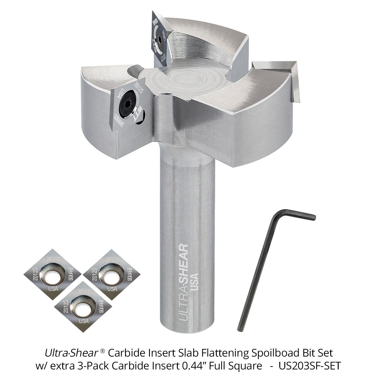 Spoilboard Router Bits - 2 Inch Diameter - Carbide Insert - 3 Flute