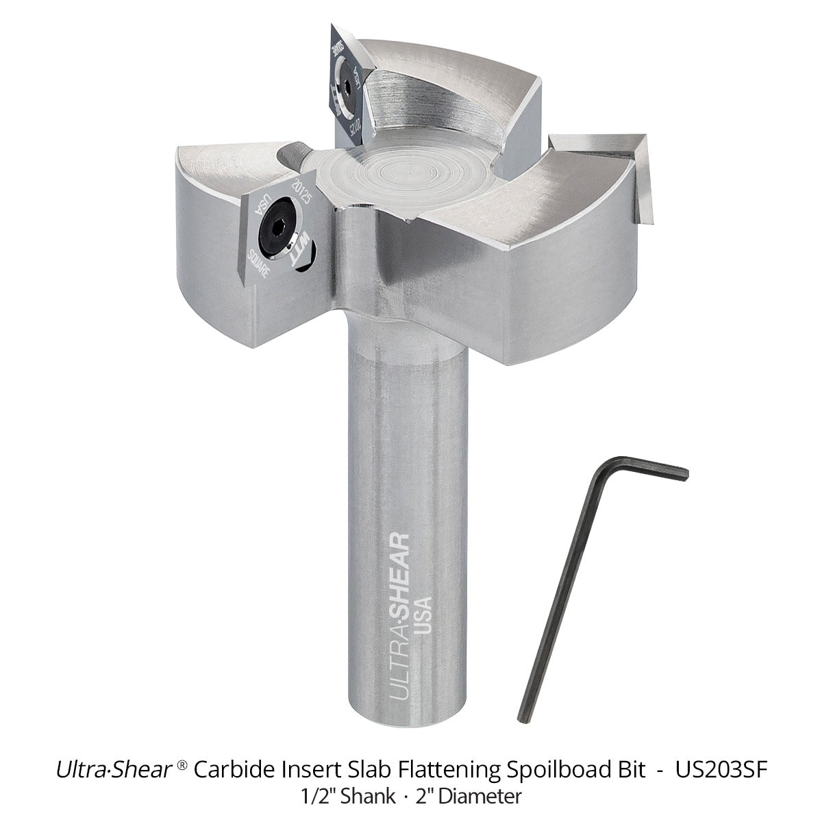 Spoilboard Router Bits - 2 Inch Diameter - Carbide Insert - 3 Flute