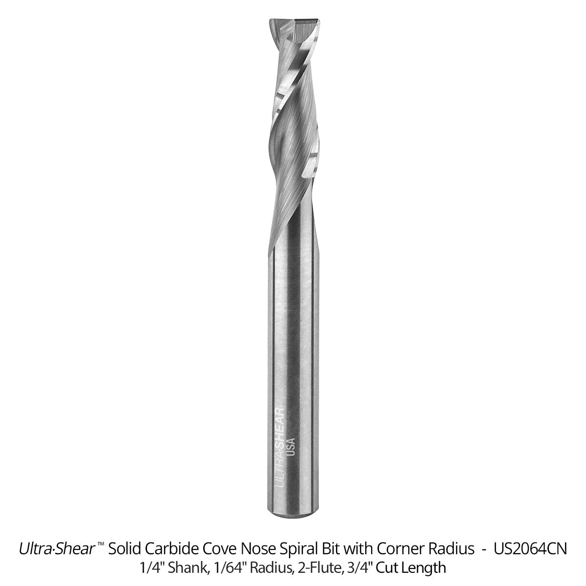 Cove Nose Spiral CNC Router Bits with Corner Radius