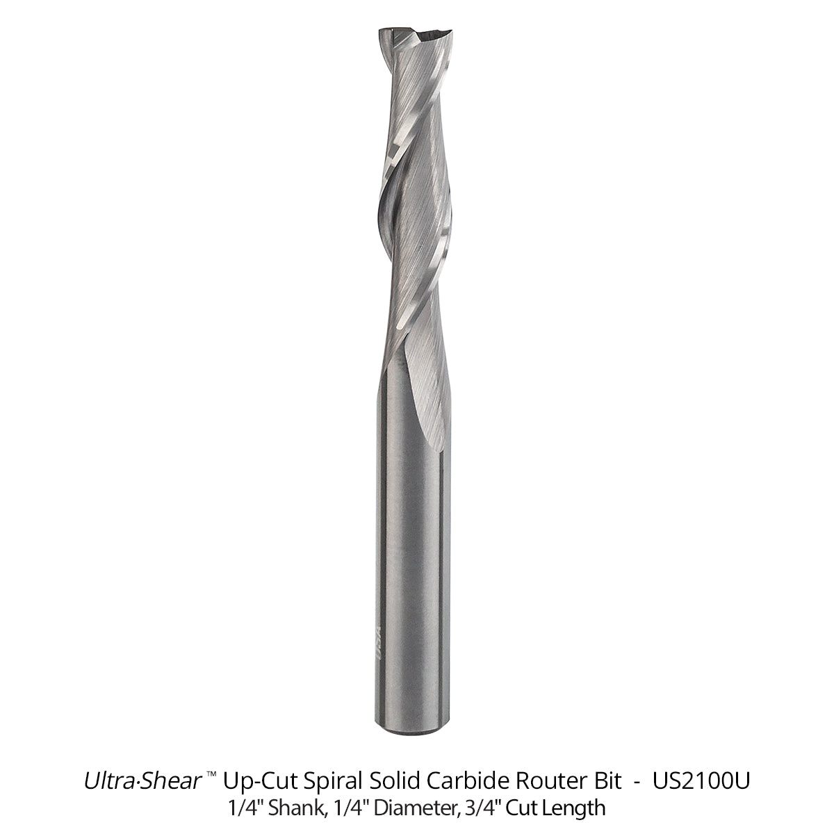 Spiral CNC Router Bits - Solid Carbide - 1/4 Shank - 2 Flute