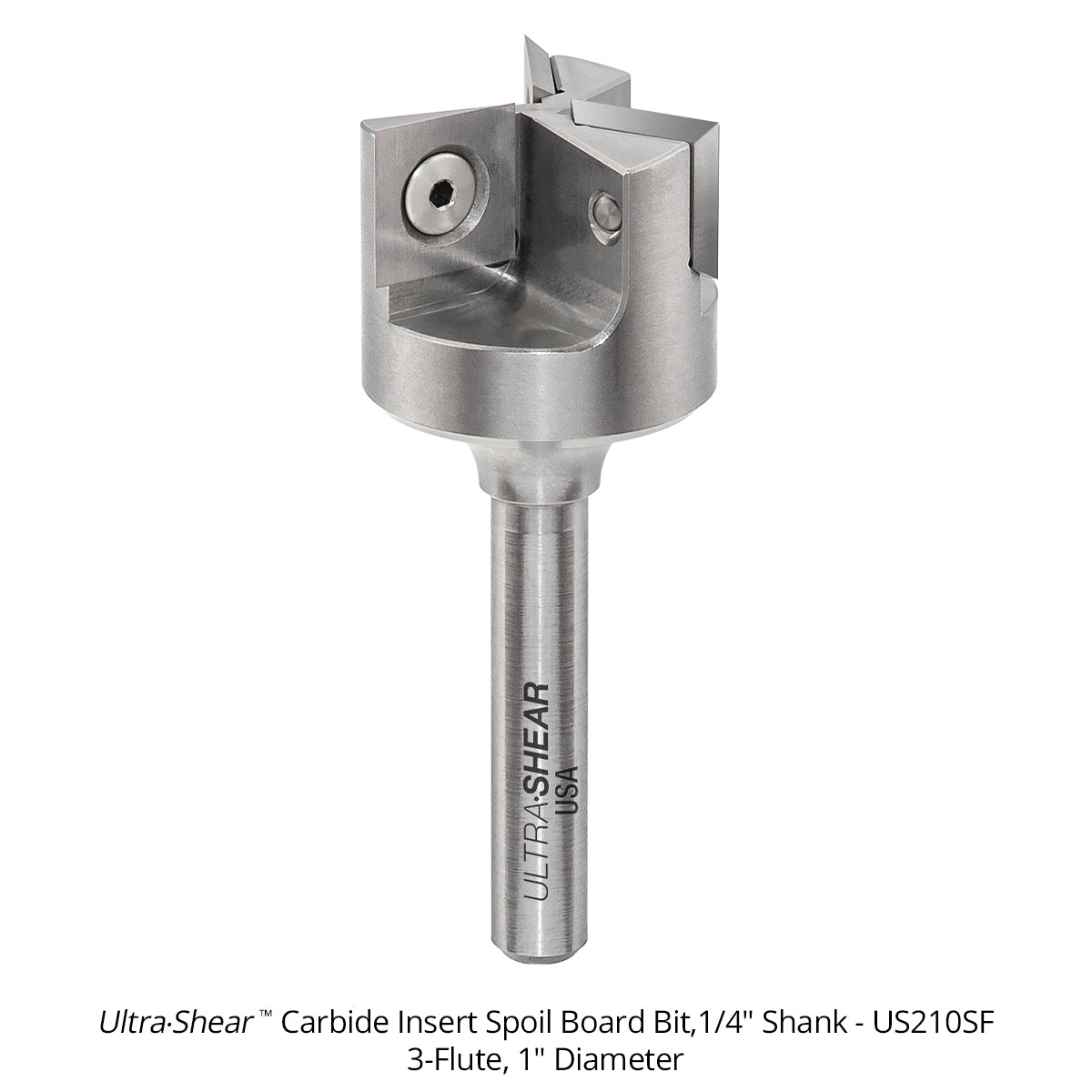Spoilboard Router Bits - 1 Inch Diameter - Carbide Insert - 3 Flute
