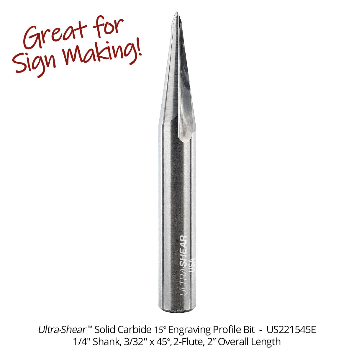 Engraving Router Bits for Freehand Sign Making - Solid Carbide