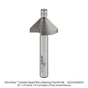 Carbide Tipped Micro-Bearing Chamfer Bit, 1/4" Shank Open Box