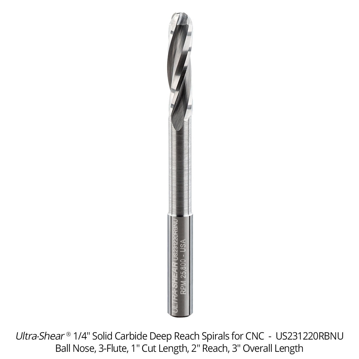 Deep Reach CNC Router Bits - Solid Carbide - 1/4 Shank
